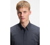 Langarmhemd BOSS ORANGE "Rickert M", Herren, Gr. XXL, N-Gr, dunkelblau404, Web, Obermaterial: 95% Baumwolle, 5% Elasthan, unifarben, regular fit normal, Rundhals, Manschette, Hemden, Button-down-Krage