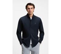Langarmhemd BOSS ORANGE "Ricoplus M", Herren, Gr. XXL, N-Gr, dunkelblau404, Web, Obermaterial: 100% Baumwolle, unifarben, regular fit normal, Rundhals, Manschette, Hemden, Button-down-Kragen, Regular