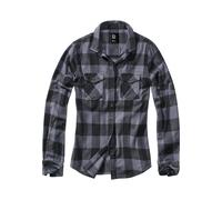 Langarmhemd BRANDIT "Brandit Damen Amy Flanell Shirt GIRLS", Damen, Gr. 4XL, US-Größen, schwarz, grau, 100% Baumwolle, normal, Hemden (15073320-4XL) schwarz, grau