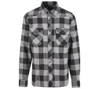 Langarmhemd BRANDIT "Brandit Herren Checked Shirt", Herren, Gr. 6XL, US-Größen, schwarz, charcoal, 100% Baumwolle, normal, Hemden (76187250-6XL) schwarz, charcoal