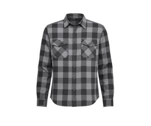 Langarmhemd BRANDIT "Brandit Herren Checked Shirt", Herren, Gr. L, US-Größen, schwarz, grau, 100% Baumwolle, normal, Hemden (43795227-L) schwarz, grau