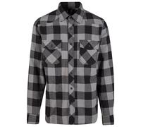Langarmhemd BRANDIT "Brandit Herren Checked Shirt", Herren, Gr. XL, US-Größen, schwarz, charcoal, 100% Baumwolle, normal, Hemden (76187250-XL) schwarz, charcoal