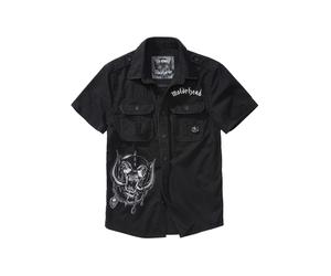 Langarmhemd BRANDIT "Brandit Herren Motörhead Vintage Shirt 1/2 sleeve", Herren, Gr. 5XL, US-Größen, schwarz, 100% Baumwolle, Hemden (24751221-5XL) schwarz