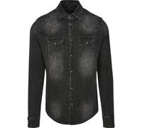 Brandit Riley Denim Shirt Long Sleeve, Farbe: Black, Größe: 5XL