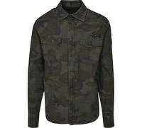 Langarmhemd BRANDIT "Brandit Herren Slim Worker Shirt", Herren, Gr. S, US-Größen, olivecamo, 100% Baumwolle, unifarben, normal, Hemden (78101132-S) olivecamo