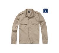 Langarmhemd BRANDIT "Brandit Herren US Shirt", Herren, Gr. L, US-Größen, beige, 80% Polyester, 20% Baumwolle, unifarben, normal, Hemden (42301456-L) beige