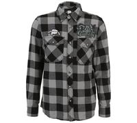 Langarmhemd BRANDIT "Brandit Ozzy Checkshirt Long Sleeve", Damen, Gr. M, US-Größen, schwarz, charcoal, 100% Baumwolle, normal, Hemden Langarmhemd (43015744-M)