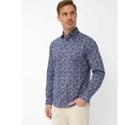 Langarmhemd BRAX "Style HAROLD", Herren, Gr. S, Normalgrößen, blau (dunkelblau), Web, 97% Baumwolle, 3% Elasthan, Hemden (66074156-S) dunkelblau