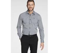 Langarmhemd BRUNO BANANI, Herren, Gr. 37/38, N-Gr, grau (silbergrau), Popeline, Obermaterial: 100% Baumwolle, Basic, 2-Knopf-Manschette verstellbar, Hemden (85237767-37) silbergrau