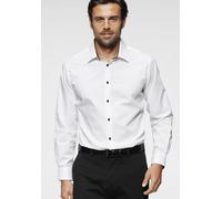 Langarmhemd BRUNO BANANI, Herren, Gr. 39/40, N-Gr, weiß, Obermaterial: 100% Baumwolle, Basic, tailliert, 1-Knopf-Manschette verstellbar, Hemden Langarmhemd, Kontrastbesatz (53248131-39)