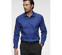 Langarmhemd BRUNO BANANI, Herren, Gr. 43/44, N-Gr, blau, Obermaterial: 100% Baumwolle, Basic, tailliert, 1-Knopf-Manschette verstellbar, Hemden, Kontrastbesatz (20855606-43) blau