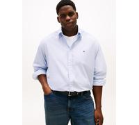 Langarmhemd "BT - FLEX POP FAKESOLID", Herren, Gr. 4XL, N-Gr, bold blau, Web, Obermaterial: 100% Baumwolle, TOMMY HILFIGER BIG & TALL, regular fit normal, Manschette, Hemden, regular fit, Button-down-