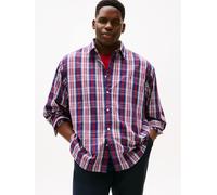 Langarmhemd "BT - FLEX POP MEDIUM CHECK", Herren, Gr. XXXL (60/62), N-Gr, preppy navy, check, Web, Obermaterial: 100% Baumwolle, TOMMY HILFIGER BIG & TALL, kariert, regular fit normal, Manschette, Hem