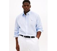 Langarmhemd "BT-FLEX POPLIN MICRO", Herren, Gr. XXL, N-Gr, blau (blau spell, allover), Web, Obermaterial: 100% Baumwolle, TOMMY HILFIGER BIG & TALL, regular fit normal, 1-Knopf-Manschette, Hemden Lang