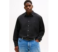 Langarmhemd "BT-FLEX POPLIN SOLID", Herren, Gr. 5XL, N-Gr, schwarz, Web, Obermaterial: 100% Baumwolle, TOMMY HILFIGER BIG & TALL, klassisch normal, Rundhals, eingesetzt,Ärmel mit Ärmelschlitz Manschet