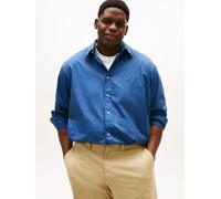 Langarmhemd "BT - FLEX POPLIN SOLID", Herren, Gr. XXL, N-Gr, aegean sea, Web, Obermaterial: 100% Baumwolle, TOMMY HILFIGER BIG & TALL, unifarben, regular fit, Manschette, Hemden, Große Größen, Button-