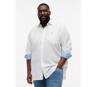 Langarmhemd "BT- LINEN", Herren, Gr. XXL, N-Gr, weiß, Web, Obermaterial: 52% Baumwolle, 48% Leinen, TOMMY HILFIGER BIG & TALL, regular fit normal, Manschette, Hemden, Große Größen Regular Fit Button-d