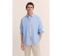 Langarmhemd BUGATTI "Button-Down", Herren, Gr. XXL, Normalgrößen, blau (hellblau), 100% Baumwolle, normal, eckige 2-Knopf-Manschette, Hemden, Oxford Modern Fit (46829842-XXL) hellblau