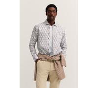Langarmhemd BUGATTI "Easy Care", Herren, Gr. 4XL, Normalgrößen, weiß (150, weiß), 100% Baumwolle, geblümt, normal, eckige 2-Knopf-Manschette, Hemden, im Modern Fit aus Baumwolle (55323101-4XL) 150, we