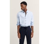 Langarmhemd BUGATTI, Herren, Gr. 3XL, Normalgrößen, 320, hellblau, 100% Baumwolle, unifarben, normal, eckige 2-Knopf-Manschette, Hemden, mit Strukturoptik (94758644-XXXL) 320, hellblau