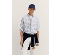 Langarmhemd BUGATTI, Herren, Gr. L, Normalgrößen, blau (390, marine), 100% Baumwolle, geblümt, normal, eckige 2-Knopf-Manschette, Hemden, aus reiner Baumwolle und mit Easy-Care Funktion (49801133-L) 3