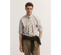 Langarmhemd BUGATTI "Modern Fit", Herren, Gr. M, Normalgrößen, beige (40, beige), 100% Baumwolle, unifarben, normal, Hemden, Modern Fit Poplin Button-Down-Kragen (54740948-M) 40, beige