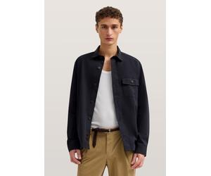 Langarmhemd BUGATTI "Regular Fit", Herren, Gr. XL, Normalgrößen, 390, marine, Canvas, 100% Baumwolle, unifarben, regular fit, Hemden, im Overshirt-Style (84236849-XL) 390, marine