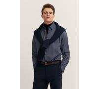 Langarmhemd BUGATTI "Satin Finish", Herren, Gr. XL, Normalgrößen, 390, marine, 100% Baumwolle, Rautenmuster, normal, eckige 2-Knopf-Manschette, Hemden, mit Rauten-Muster und Easy-Care Funktion (851599