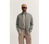 Langarmhemd BUGATTI "Soft Cotton", Herren, Gr. 3XL, Normalgrößen, 150, moos, 100% Baumwolle, Fischgratmuster, normal, eckige 2-Knopf-Manschette, Hemden, im Modern Fit mit Button-Down Kragen (32542614-