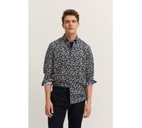 Langarmhemd BUGATTI "Soft Cotton", Herren, Gr. 3XL, Normalgrößen, bunt (150, moos), 100% Baumwolle, geblümt, normal, eckige 2-Knopf-Manschette, Hemden, mit floralem Muster und im Modern Fit (74628009-