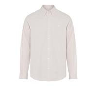 Langarmhemd CALVIN KLEIN JEANS, Herren, Gr. L, N-Gr, weiß pepper, Web, Obermaterial: 98% Baumwolle, 2% Elasthan, klassisch normal, Rundhals, 1-Knopf-Manschette mit Schlitz, Hemden, Button-Down-Kragen,