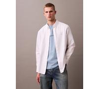 Langarmhemd CALVIN KLEIN JEANS, Herren, Gr. S, N-Gr, brilliant weiß, Web, Obermaterial: 98% Baumwolle, 2% Elasthan, unifarben, klassisch normal, Rundhals, 1-Knopf-Manschette mit Schlitz, Hemden, Butto