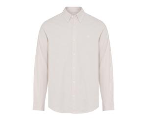 Langarmhemd CALVIN KLEIN JEANS, Herren, Gr. XXL, N-Gr, beige (weiß pepper), Web, Obermaterial: 98% Baumwolle, 2% Elasthan, klassisch normal, Rundhals, 1-Knopf-Manschette mit Schlitz, Hemden, Button-Do