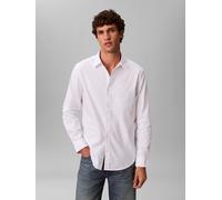 Langarmhemd CALVIN KLEIN JEANS, Herren, Gr. XXL, N-Gr, brilliant weiß, Web, Obermaterial: 98% Baumwolle, 2% Elasthan, unifarben, klassisch normal, Rundhals, 1-Knopf-Manschette mit Schlitz, Hemden, But