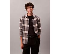 Calvin Klein Jeans Flanellhemd Herren Comfort Fit Baumwolle anthrazit, M
