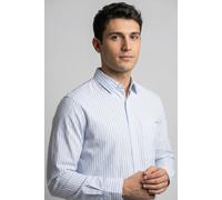 Langarmhemd CALVIN KLEIN JEANS "STRIPE OXFORD CLASSIC SHIRT", Herren, Gr. S, N-Gr, blau descent, Web, Obermaterial: 98% Baumwolle, 2% Elasthan, gestreift, regular fit normal, Rundhals, eingesetzt Mans