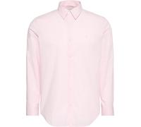 Langarmhemd CALVIN KLEIN "LONG SLEEVE SOLID STRETCH SLIM SHIRT", Herren, Gr. XL, N-Gr, rosa (ballet slipper), Web, Obermaterial: 96% Baumwolle, 4% Elasthan, slim fit hüftlang, Rundhals, Ärmel mit Ärme