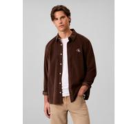 Langarmhemd CALVIN KLEIN "LS CORDUROY EASY SHIRT", Herren, Gr. L, N-Gr, braun (braun cork), Cord, Obermaterial: 100% Baumwolle, unifarben, regular fit normal, Rundhals, eingesetzt Manschette, Hemden,