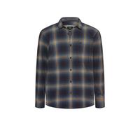 Langarmhemd CAMEL ACTIVE, Herren, Gr. M, N-Gr, schwarz navy, Web, Obermaterial: 98% Baumwolle, 2% Elasthan, kariert, regular fit taillenbedeckt, Manschette, Hemden, mit Logo Stickerei (56476317-M) sch