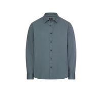 Langarmhemd CAMEL ACTIVE, Herren, Gr. XXL, N-Gr, blau (tinted blau), Web, Obermaterial: 100% Baumwolle, unifarben, normal hüftbedeckend, Rundhals, 2-Knopf-Manschette, Hemden, im Jeans-Look (21307015-X