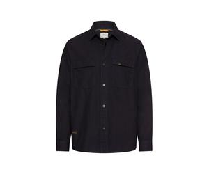 Langarmhemd CAMEL ACTIVE, Herren, Gr. XXL, N-Gr, schwarz navy, Web, Obermaterial: 100% Baumwolle, unifarben, normal hüftbedeckend, Rundhals, 1-Knopf-Manschette, Hemden, Overshirt mit Druckknöpfen (206