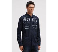 Camp David Herren Langarmhemd mit Klappentaschen und Prints Blue Navy, XXXL