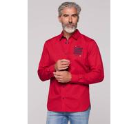 Langarmhemd CAMP DAVID, Herren, Gr. 3XL, Normalgrößen, rot (rising rot), Web, Material: 100% Baumwolle, bedruckt, bestickt, figurbetont normal, 1-Knopf-Manschette, Hemden, aus Baumwolle (98177229-XXXL