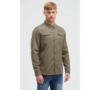 Camp David Herren Cargohemd mit Rippstruktur und Logo-Stickereien Vintage Khaki, XXXL