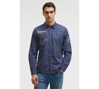 Langarmhemd CAMP DAVID, Herren, Gr. M, Normalgrößen, blau, Material: 100% Baumwolle, bedruckt, bestickt, kariert, figurbetont normal, 1-Knopf-Manschette, Hemden, aus Baumwolle (14330852-M) blau