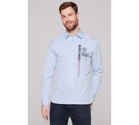 Langarmhemd CAMP DAVID, Herren, Gr. S, Normalgrößen, blau, Material: 100% Baumwolle, bedruckt, bestickt, figurbetont normal, 1-Knopf-Manschette, Hemden, aus Baumwolle (13181052-S) blau