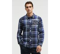 Langarmhemd CAMP DAVID, Herren, Gr. XXL, Normalgrößen, blau, Material: 100% Baumwolle, bedruckt, bestickt, kariert, regular fit normal, 1-Knopf-Manschette, Hemden, aus Baumwolle (14563023-XXL) blau