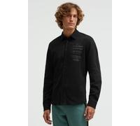 Langarmhemd CAMP DAVID, Herren, Gr. XXL, Normalgrößen, schwarz, Jersey, Material: 100% Baumwolle, bedruckt, figurbetont normal, 1-Knopf-Manschette, Hemden, mit Kentkragen (56809947-XXL) schwarz