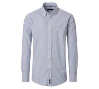Casa Moda Herren Freizeithemd gestreift Casual Fit 100% Baumwolle Langarm Blau XL