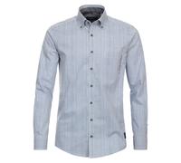 CASAMODA Freizeithemd gestreift Casual Fit Mittelblau XL